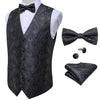 Formal Dress Gold Blue Black Paisley Wedding Suit Vest Formal Business Men Tuxedo Waistcoat Vest Suit Bow Tie Set DiBanGu
