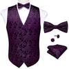 Formal Dress Gold Blue Black Paisley Wedding Suit Vest Formal Business Men Tuxedo Waistcoat Vest Suit Bow Tie Set DiBanGu