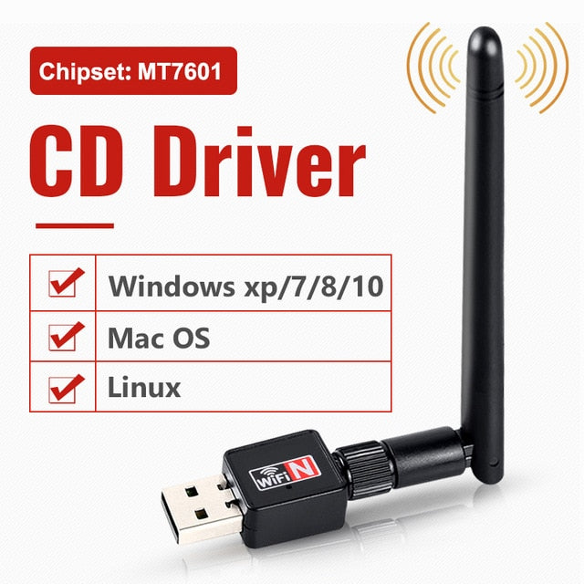 USB Wifi Adapter Antenna Wifi USB Wi fi Adapter Card Wi-fi Adapter Ethernet Wifi Dongle MT7601 Free Driver For PC Desktop laptop