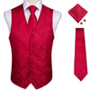 Fashion Silk Suit Vest Formal Dress Vest Fitness Sleeveless Jacket Wedding Waistcoat Bow Tie Necktie Pocket Square Set DiBanGu