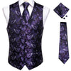 Fashion Silk Suit Vest Formal Dress Vest Fitness Sleeveless Jacket Wedding Waistcoat Bow Tie Necktie Pocket Square Set DiBanGu