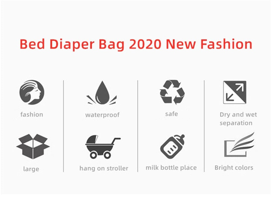 Multifunctional Portable USB Folding Diaper Bag Baby Travel Large Backpack Baby Bed Diaper Changing Table For Outdoors