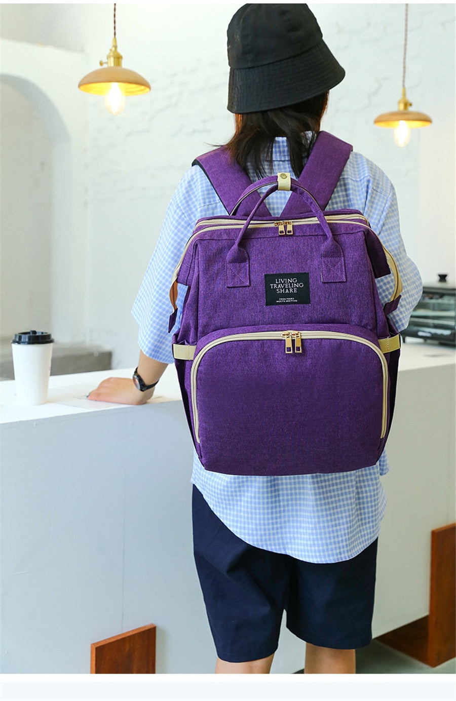 Multifunctional Portable USB Folding Diaper Bag Baby Travel Large Backpack Baby Bed Diaper Changing Table For Outdoors