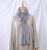New Winter Women's Genuine Real Rex Rabbit Fur Hand Knitted Scarf Scarfs Cowl Ring Scarves Wraps Snood Street Fashion Tassel