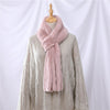 New Winter Women's Genuine Real Rex Rabbit Fur Hand Knitted Scarf Scarfs Cowl Ring Scarves Wraps Snood Street Fashion Tassel