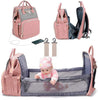3 In 1 Diaper Bag Backpack Foldable Baby Bed Waterproof Travel Bag with USB Charge Diaper Bag Backpack with Changing Bed