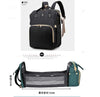 3 In 1 Diaper Bag Backpack Foldable Baby Bed Waterproof Travel Bag with USB Charge Diaper Bag Backpack with Changing Bed