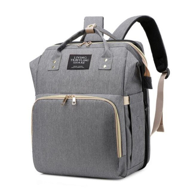 Multifunctional Portable USB Folding Diaper Bag Baby Travel Large Backpack Baby Bed Diaper Changing Table For Outdoors