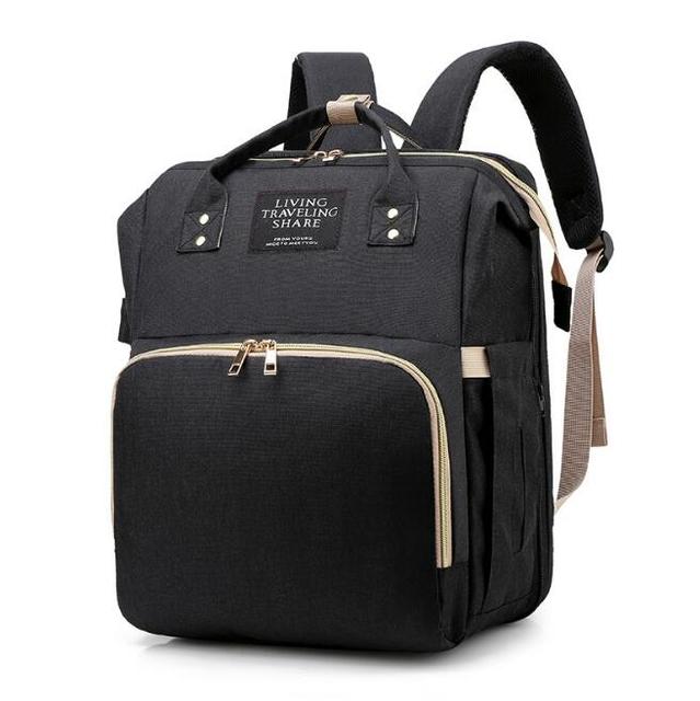 Multifunctional Portable USB Folding Diaper Bag Baby Travel Large Backpack Baby Bed Diaper Changing Table For Outdoors