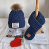 Three-piece children's winter/autumn woolen cap for boys and girls warm scarf gloves combination baby jumper knitted hat
