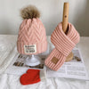 Three-piece children's winter/autumn woolen cap for boys and girls warm scarf gloves combination baby jumper knitted hat