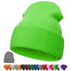 Winter Hat Beanie Plain Knitted Autumn Winter Warm Ski Cuff Cap Wool Soft Slouchy Skull Caps Beanies Men Women Street Hats
