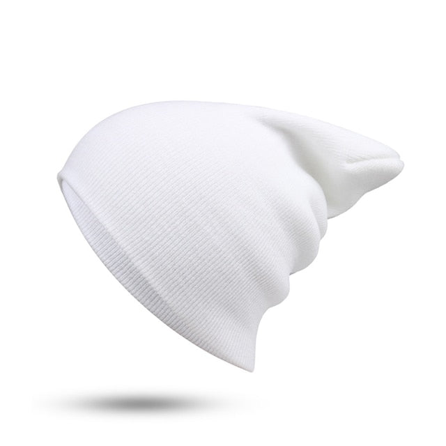 Winter Hat Beanie Plain Knitted Autumn Winter Warm Ski Cuff Cap Wool Soft Slouchy Skull Caps Beanies Men Women Street Hats
