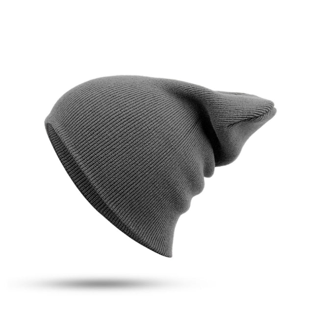 Winter Hat Beanie Plain Knitted Autumn Winter Warm Ski Cuff Cap Wool Soft Slouchy Skull Caps Beanies Men Women Street Hats