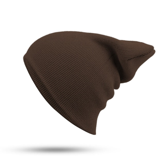 Winter Hat Beanie Plain Knitted Autumn Winter Warm Ski Cuff Cap Wool Soft Slouchy Skull Caps Beanies Men Women Street Hats