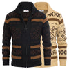 Casual Tops Men Shawl Collar Sweater Cardigan Long Sleeve Zip-up Knitted Coat Knitwear Fashion Jacquard Coats Male Autumn New