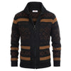 Casual Tops Men Shawl Collar Sweater Cardigan Long Sleeve Zip-up Knitted Coat Knitwear Fashion Jacquard Coats Male Autumn New