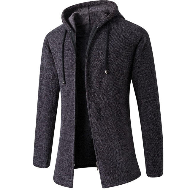 Cardigan 2020 Long Sleeves Solid Men's Fashion Sweaters Coat Thick Casual Slim Classic Keep Warm Male Spring Autumn Hats MOOWNUC