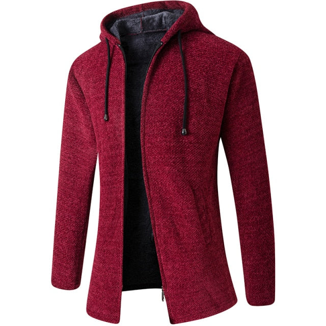 Cardigan 2020 Long Sleeves Solid Men's Fashion Sweaters Coat Thick Casual Slim Classic Keep Warm Male Spring Autumn Hats MOOWNUC