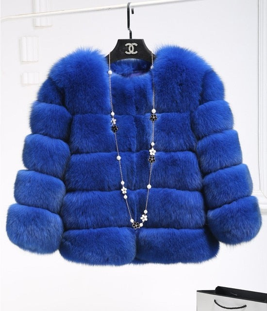 Fur coat Environmental fur winter new style Women's clothing Leather fake fur coat High quality fur Round neck to keep warm