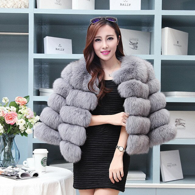 Fur coat Environmental fur winter new style Women's clothing Leather fake fur coat High quality fur Round neck to keep warm