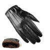 Leather Fur Sheepskin Gloves Fashion Men Winter Autumn Warm Thermal Wool Fleece Snow Mittens Outdoor Five Finger Wrist Gloves