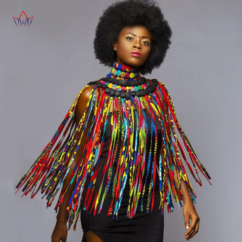 2021 African Beads Handmade Jewelry Skirt African Ankara Necklaces Jewelry Conversion Piece Rope Necklace Shawl Tribal SP054