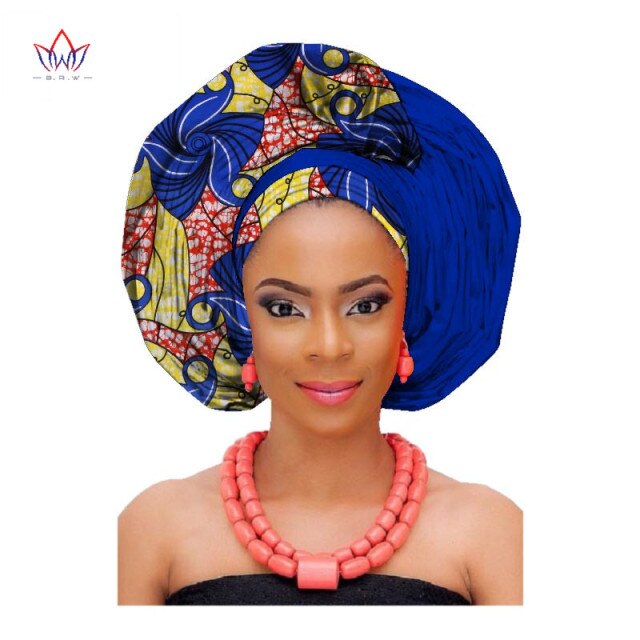 African Fashion Head Scarf Print Wax Cotton Women African Clothing Bazin Rich Headwear African Head Wraps For Women AF002
