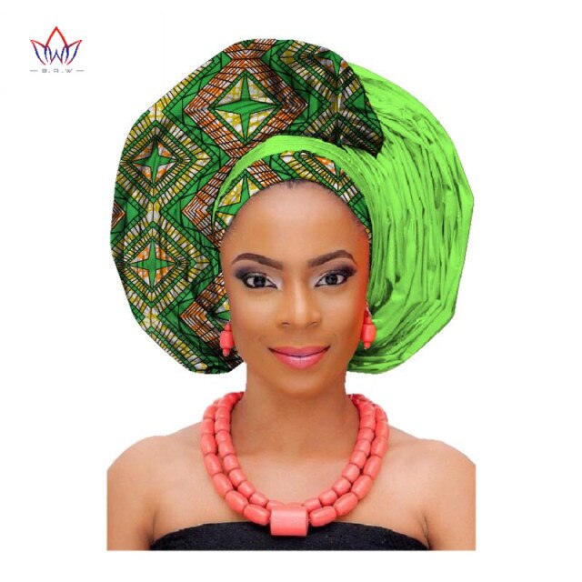 African Fashion Head Scarf Print Wax Cotton Women African Clothing Bazin Rich Headwear African Head Wraps For Women AF002