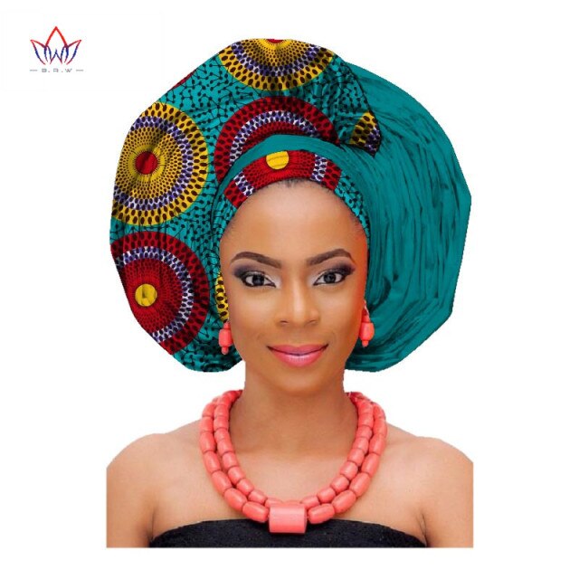 African Fashion Head Scarf Print Wax Cotton Women African Clothing Bazin Rich Headwear African Head Wraps For Women AF002
