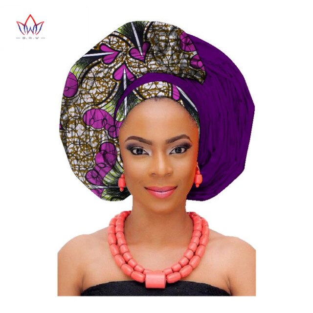 African Fashion Head Scarf Print Wax Cotton Women African Clothing Bazin Rich Headwear African Head Wraps For Women AF002