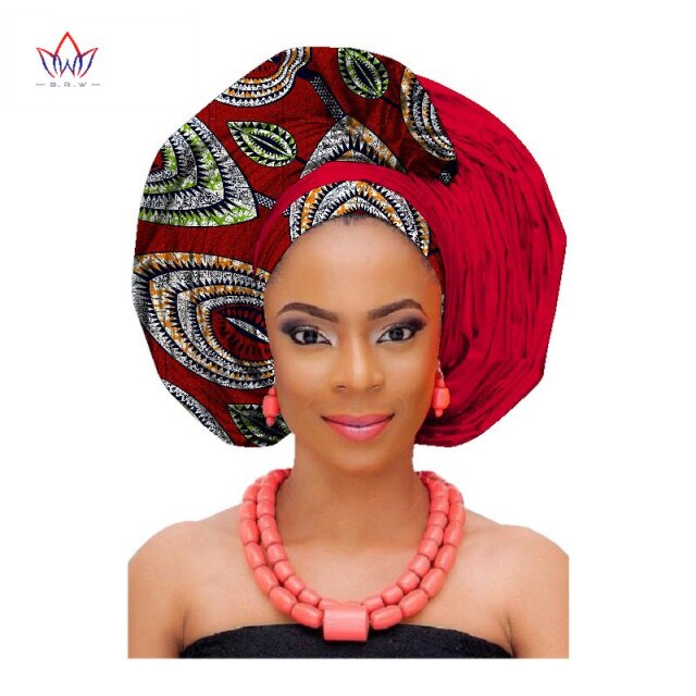 African Fashion Head Scarf Print Wax Cotton Women African Clothing Bazin Rich Headwear African Head Wraps For Women AF002