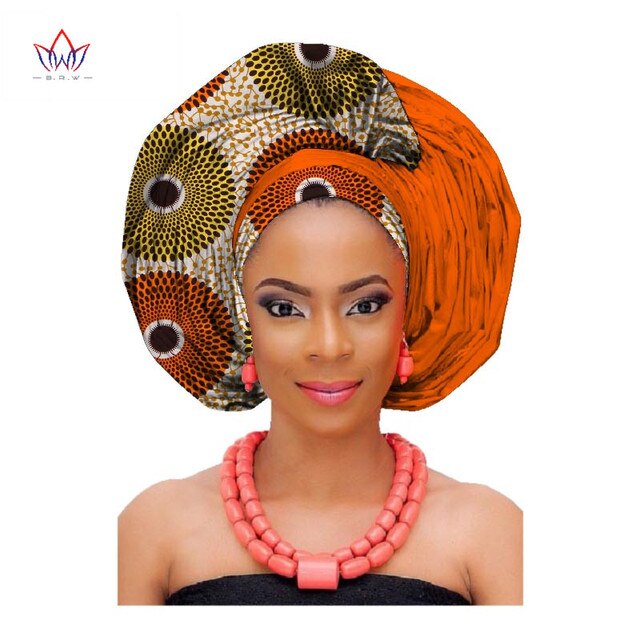 African Fashion Head Scarf Print Wax Cotton Women African Clothing Bazin Rich Headwear African Head Wraps For Women AF002