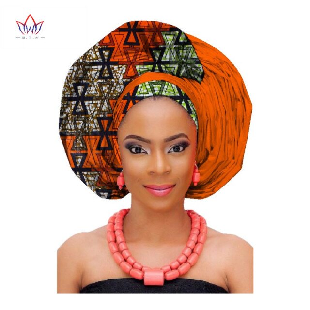 African Fashion Head Scarf Print Wax Cotton Women African Clothing Bazin Rich Headwear African Head Wraps For Women AF002