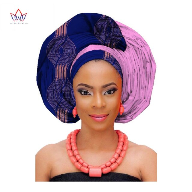 African Fashion Head Scarf Print Wax Cotton Women African Clothing Bazin Rich Headwear African Head Wraps For Women AF002