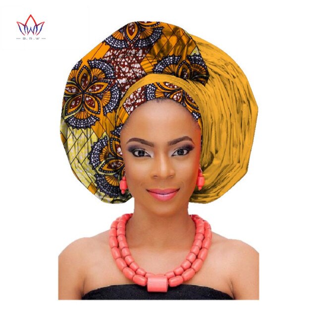 African Fashion Head Scarf Print Wax Cotton Women African Clothing Bazin Rich Headwear African Head Wraps For Women AF002
