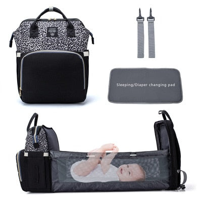 LEQUEEN Large Capacity Diaper Bag Backpack Multifunctional Baby Bed Bags Maternity Nursing Handbag Stroller Bag with Hooks Bag