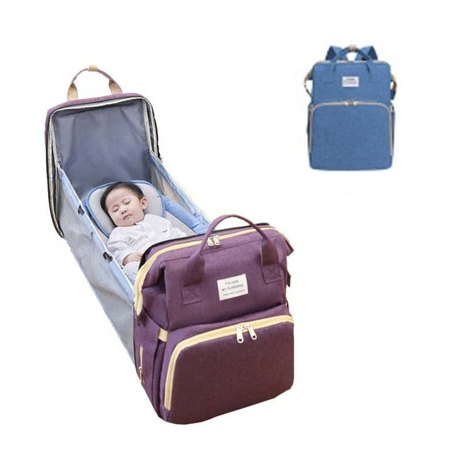 LEQUEEN Large Capacity Diaper Bag Backpack Multifunctional Baby Bed Bags Maternity Nursing Handbag Stroller Bag with Hooks Bag