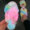Ins Trend Design Multi Furry Women Slippers Indoor Fluffy Soft House Fur Slides Flats Non Slip Room Shoes Ladies Celebrities
