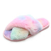 Ins Trend Design Multi Furry Women Slippers Indoor Fluffy Soft House Fur Slides Flats Non Slip Room Shoes Ladies Celebrities