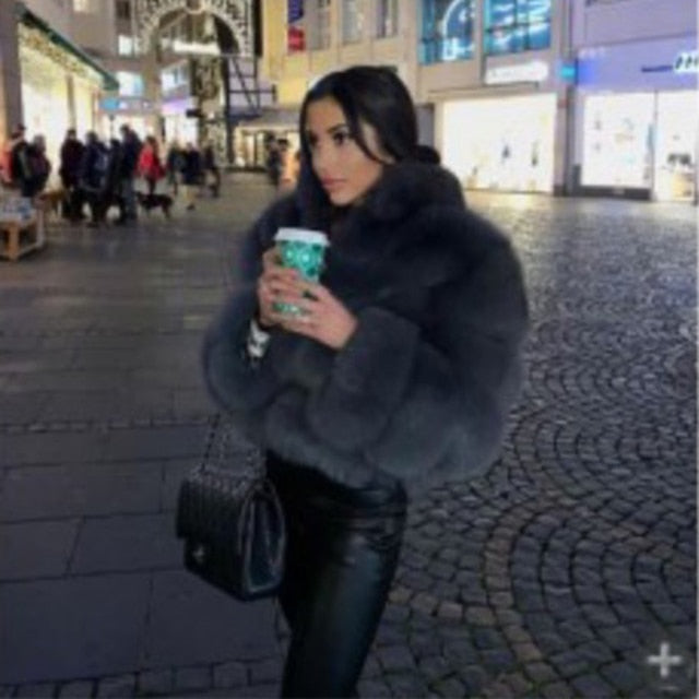 Women Mink Coats Winter Top Fashion Faux Fur Coat Elegant Thick Warm Outerwear Woman Fluffy Furry Fake Fur Jacket Mujer S-4xl