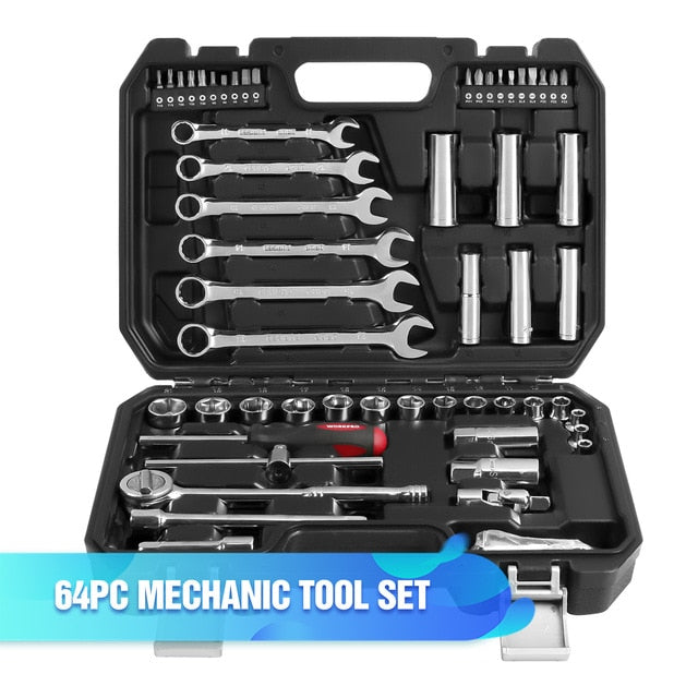 WORKPRO Tool Set Hand Tools for Car Repair Ratchet Spanner Wrench  Socket Set Professional Bicycle Car Repair Tool Kits