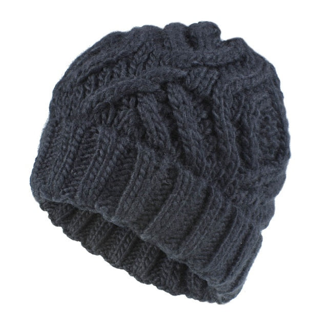 Winter Women Hat 2020 New Autumn Handmade Female Warm Cap Knitted Beanie Girl Hats Woman Bonnet Femme Chunky Thick Stretchy Hats