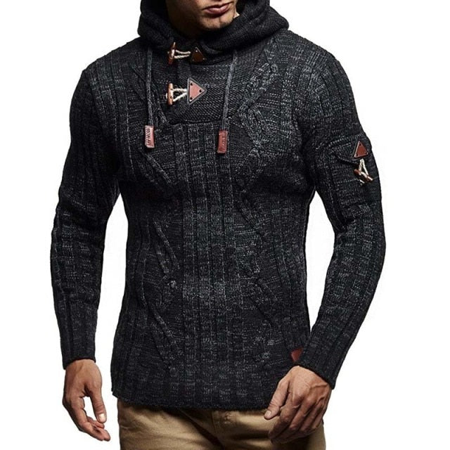 Mens Jumpers Sweaters Autumn Winter New Casual Long Sleeve Hooded Sweater Men Warm Slim Fit Knitted Sweater Pullover Men S-XXXL