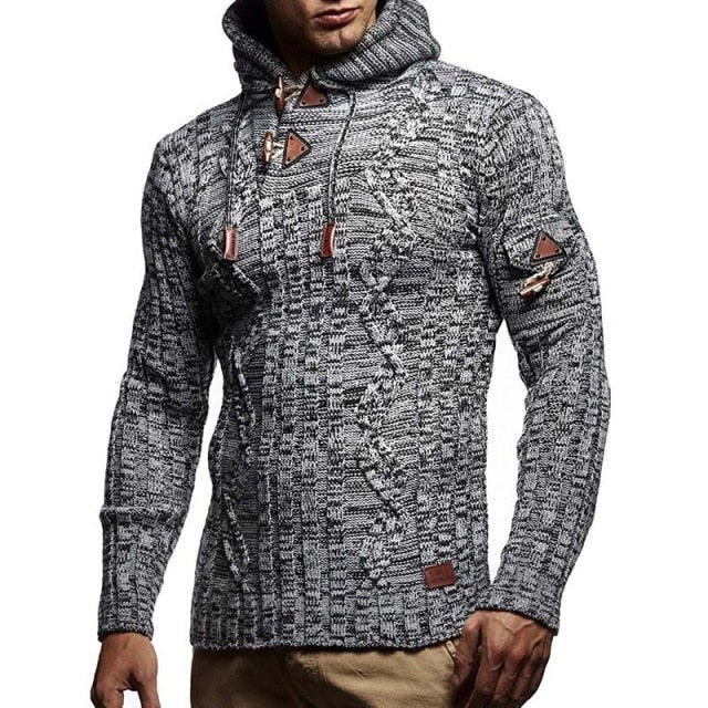 Mens Jumpers Sweaters Autumn Winter New Casual Long Sleeve Hooded Sweater Men Warm Slim Fit Knitted Sweater Pullover Men S-XXXL