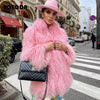 Winter Mongolia Sheep Fur Coat Women Warm Faux Fur Coats Fluffy Furry Wool Jacket Sexy Outerwear Ladies Fur Overcoat Outerwear