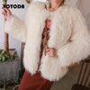 Winter Mongolia Sheep Fur Coat Women Warm Faux Fur Coats Fluffy Furry Wool Jacket Sexy Outerwear Ladies Fur Overcoat Outerwear