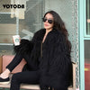 Winter Mongolia Sheep Fur Coat Women Warm Faux Fur Coats Fluffy Furry Wool Jacket Sexy Outerwear Ladies Fur Overcoat Outerwear