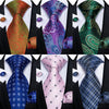 Classic Paisley Striped Plaid Men's Ties 8cm Silk Jucquard Business Wedding Neck Tie Handkerchief Set Cravat Ties Gifts DiBanGu