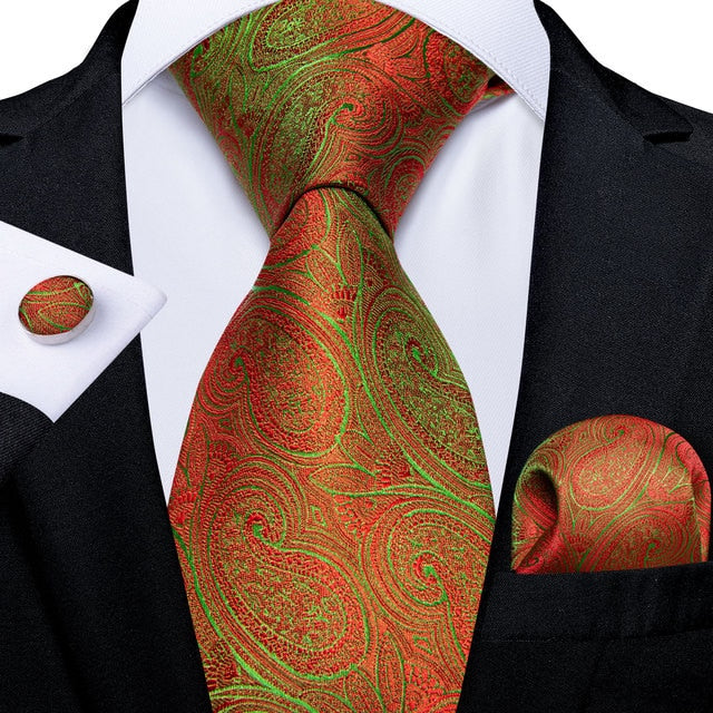 Classic Paisley Striped Plaid Men's Ties 8cm Silk Jucquard Business Wedding Neck Tie Handkerchief Set Cravat Ties Gifts DiBanGu